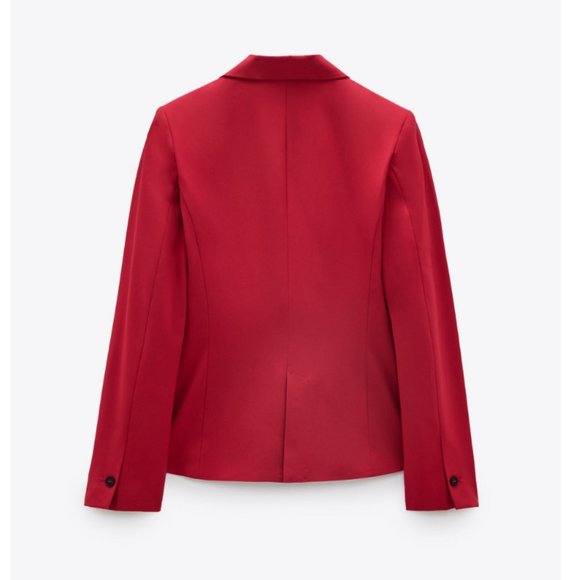 NWT Zara Tailored Single Button Red Blazer Jacket - Picture 6 of 11